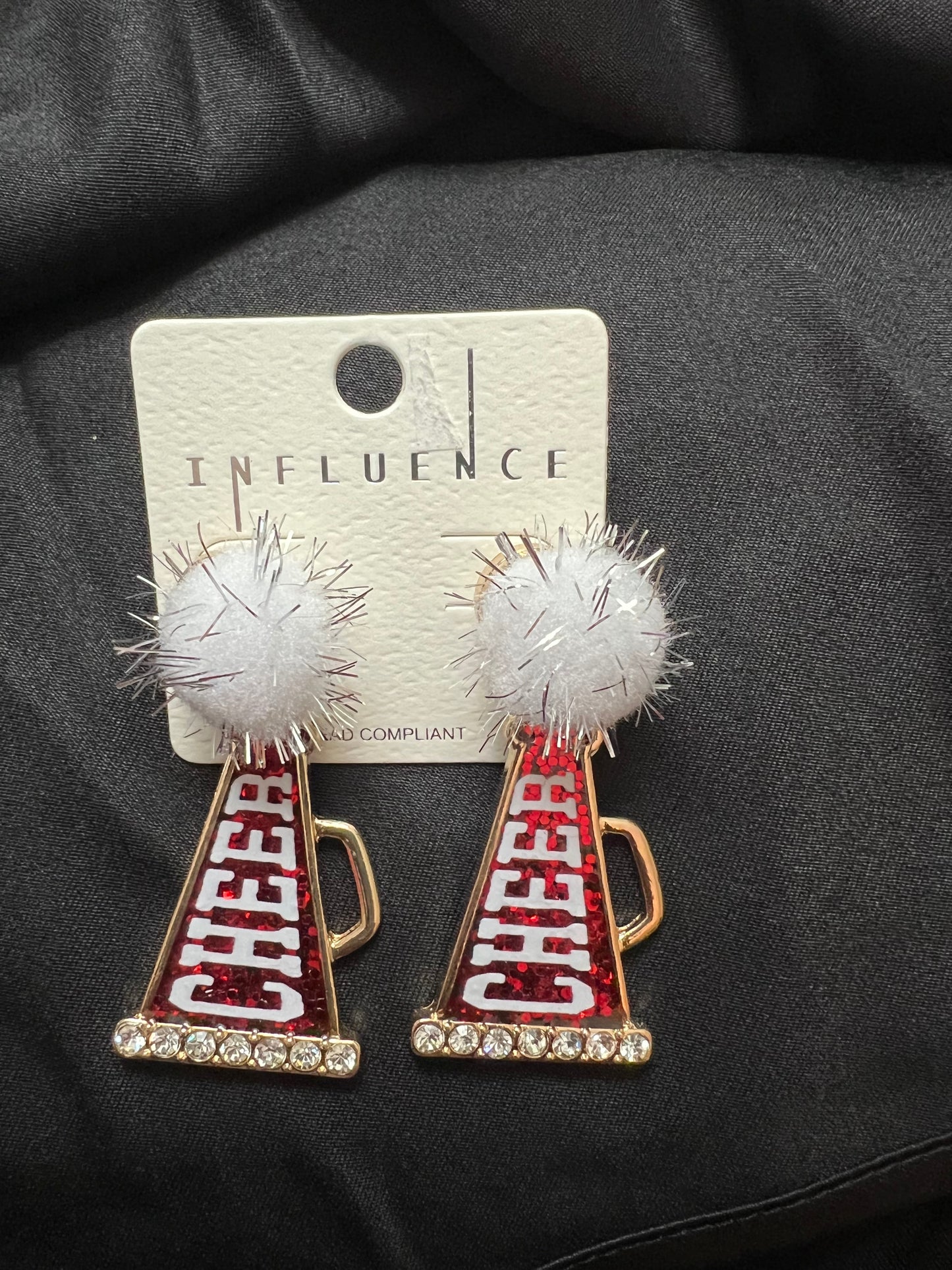 Cheer Megaphone Pom Earrings
