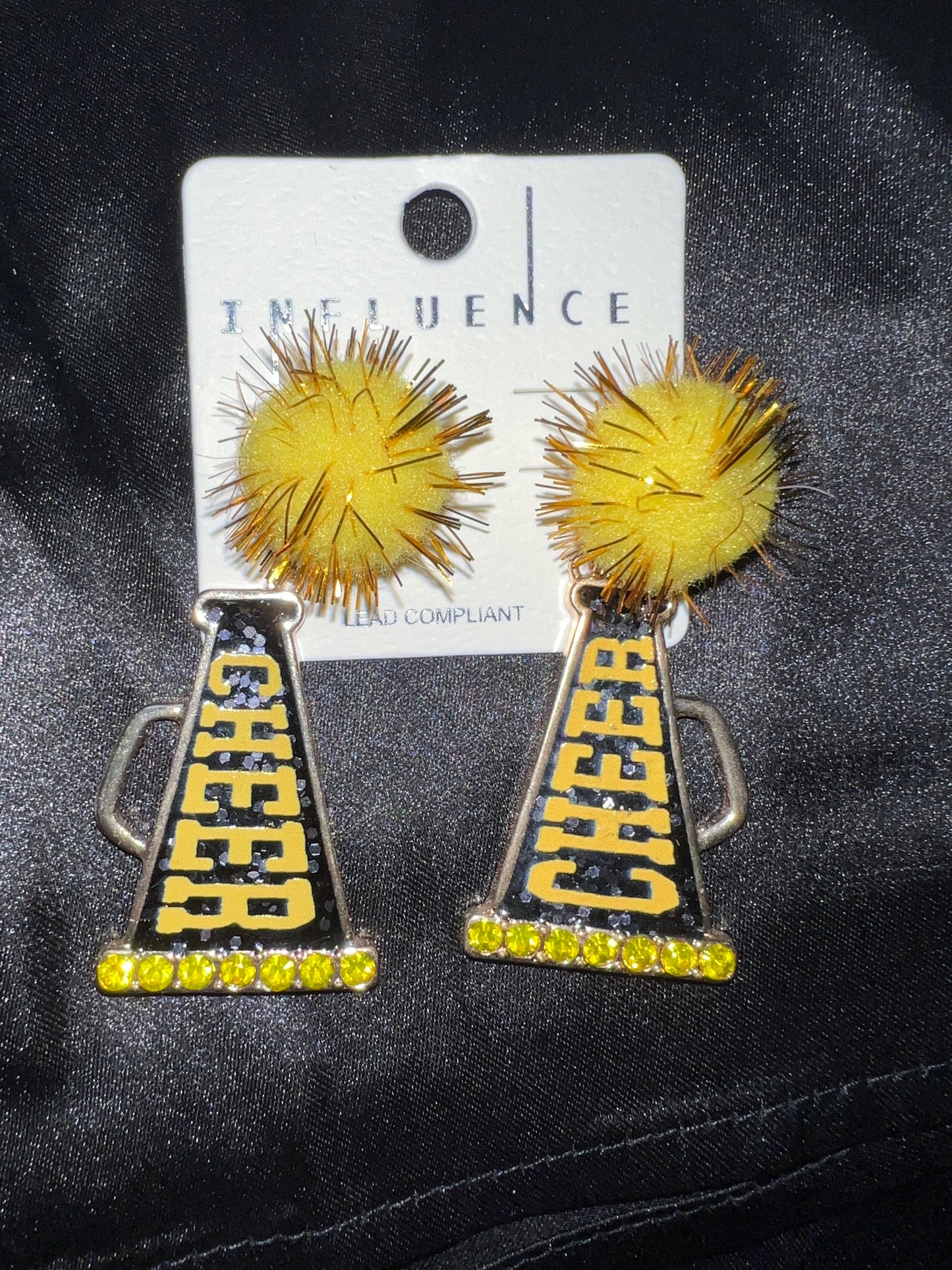 Cheer Megaphone Pom Earrings
