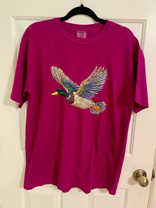 Faux Rhinestone Duck Graphic Tee