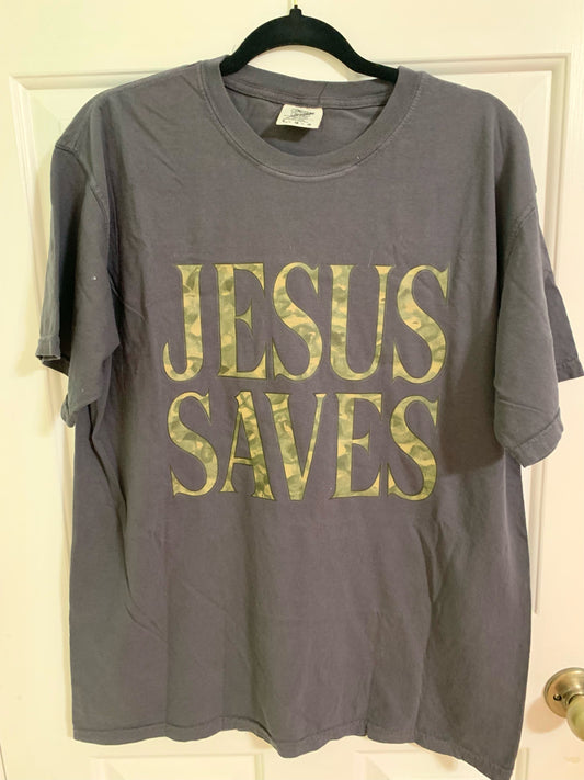 Camo Jesus Saves Graphic Tee