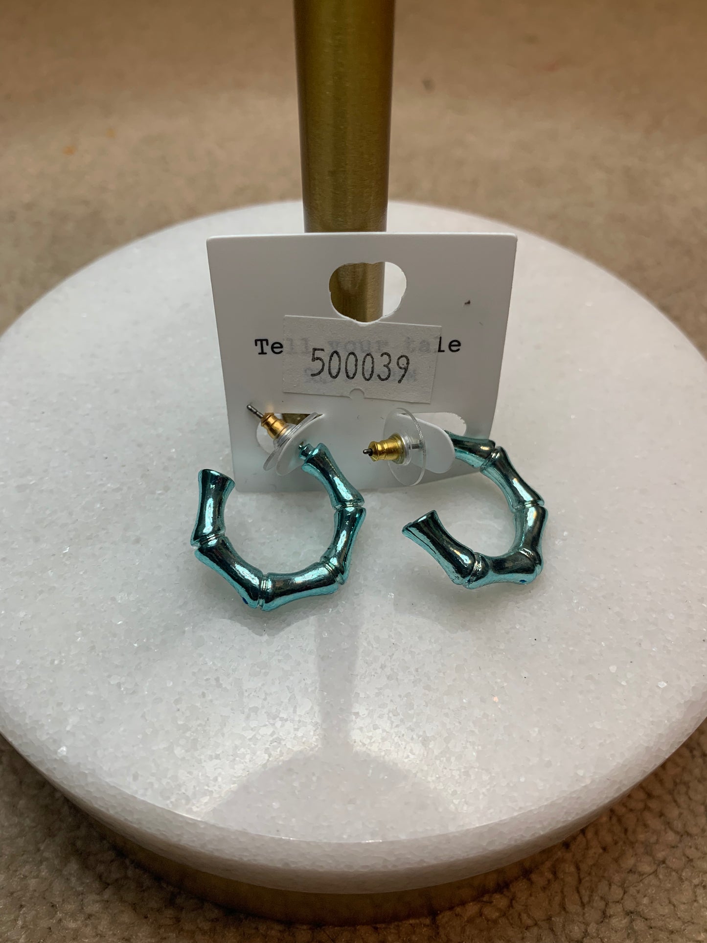 Skeleton Light Blue Metallic Hoops