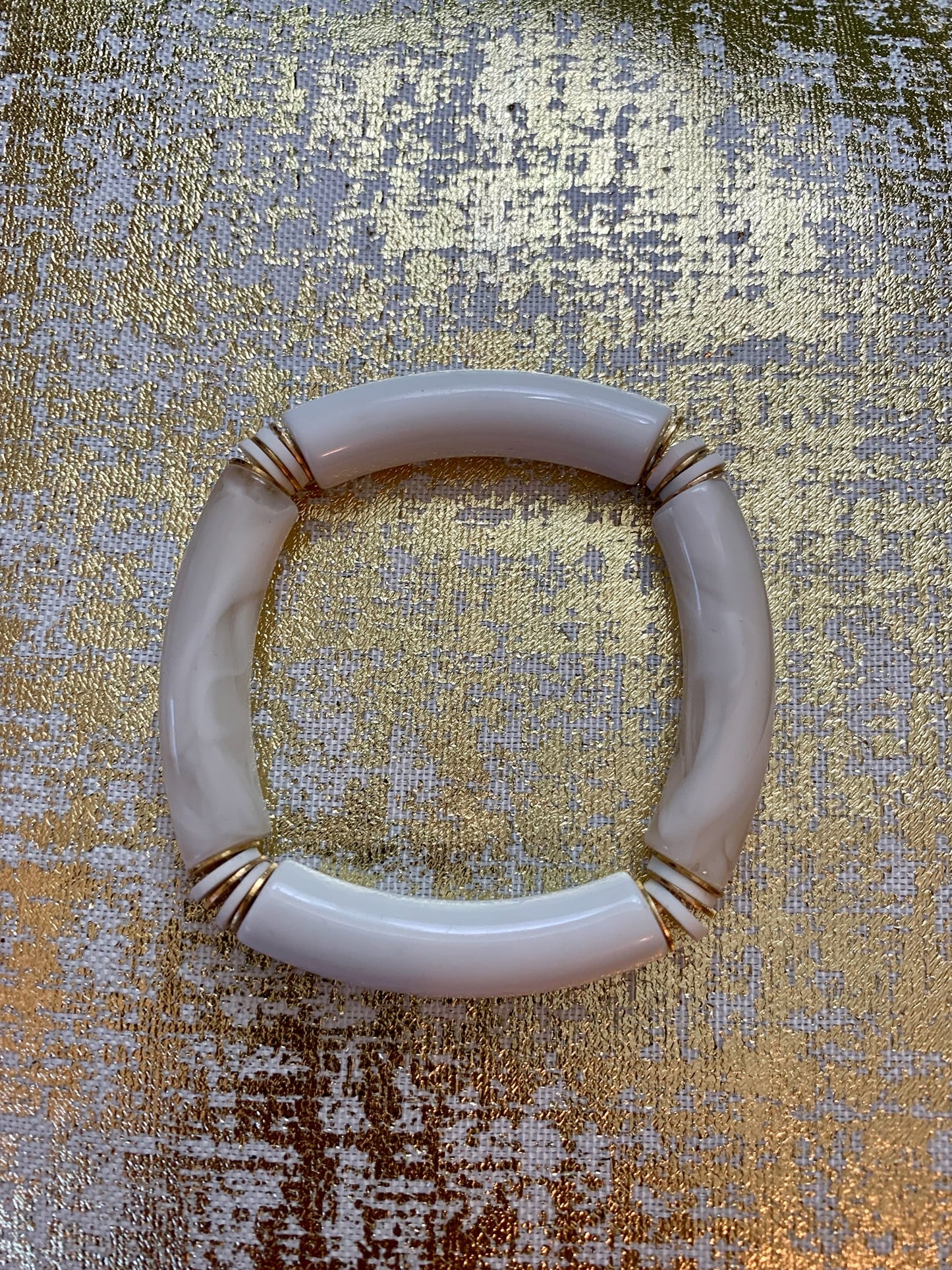 Two Toned White Acrylic Bracelet