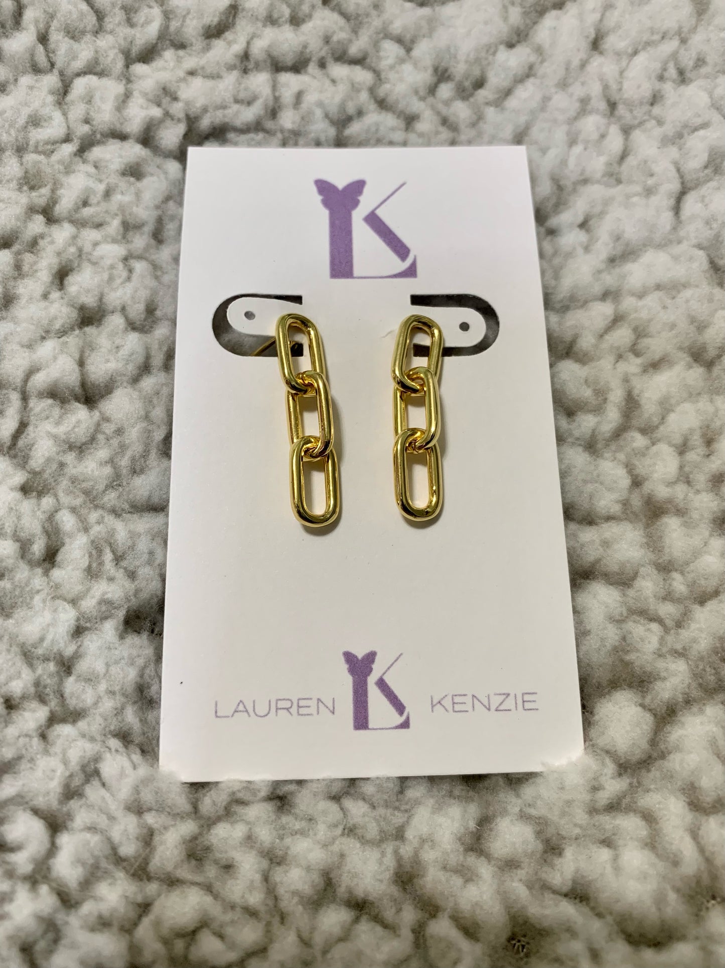 Gold Chain Link Dangle Earrings