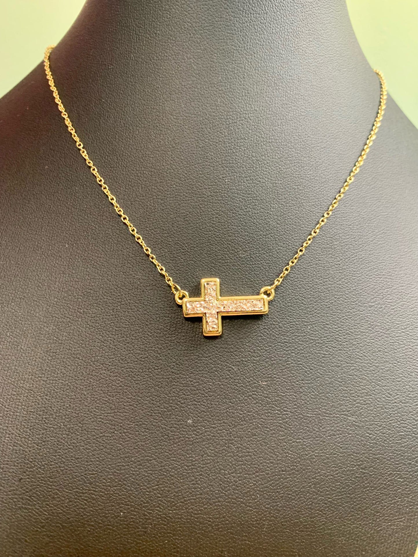 Moon Stone Cross Necklace