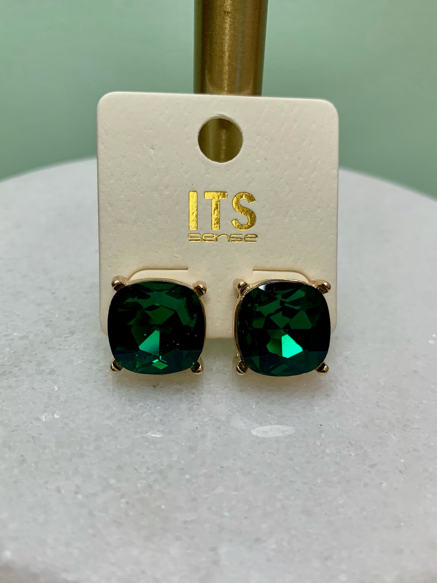 Emerald Crystal Studs