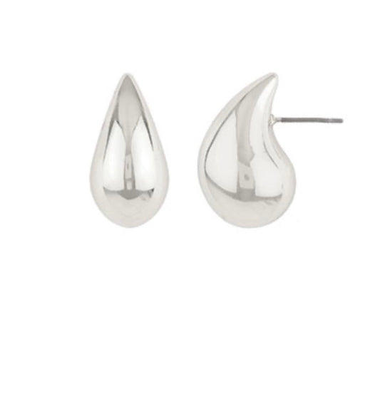 Puffy Metal Teardrop Earrings