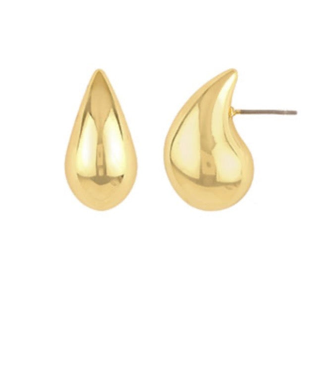 Puffy Metal Teardrop Earrings