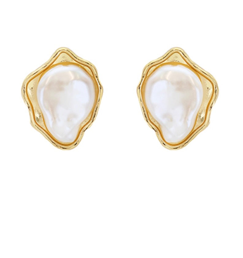 Organic Pearl & Shell Earrings