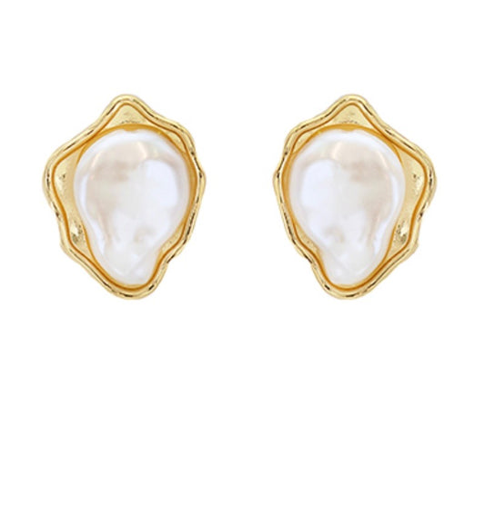 Organic Pearl & Shell Earrings