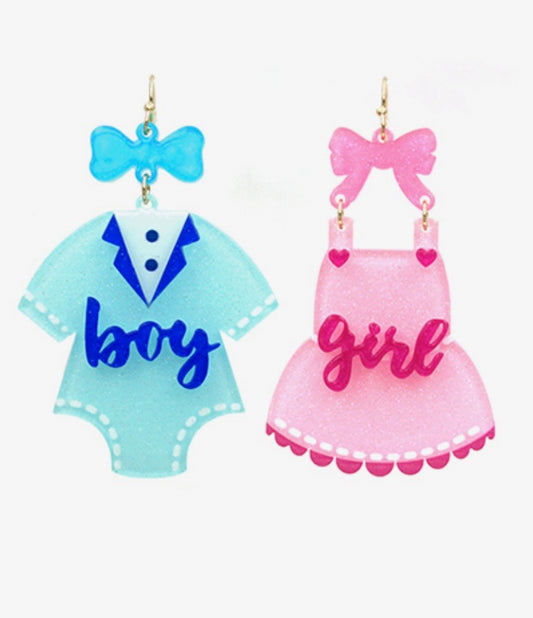 Gender Reveal Clothes Earrings