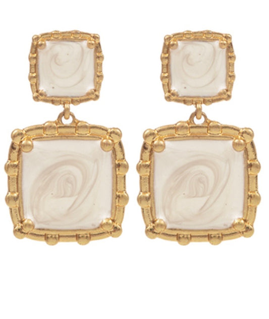 Double Square Drop Earrings