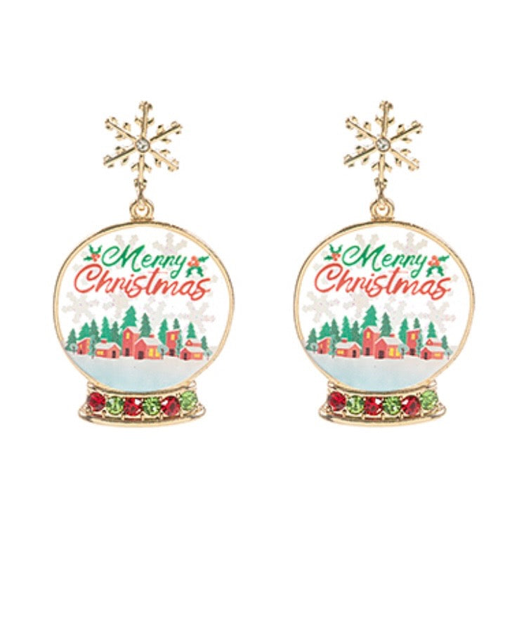 Christmas Snow Globe Earrings