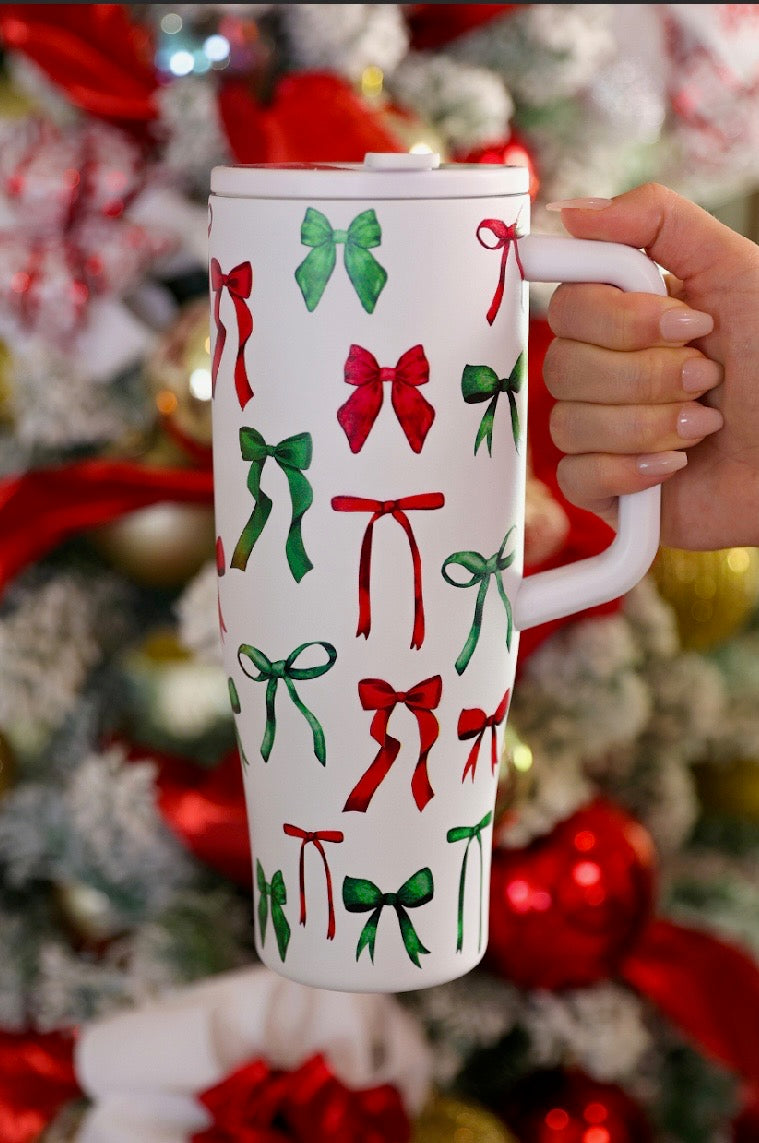 Midnight Bow Christmas Tumbler