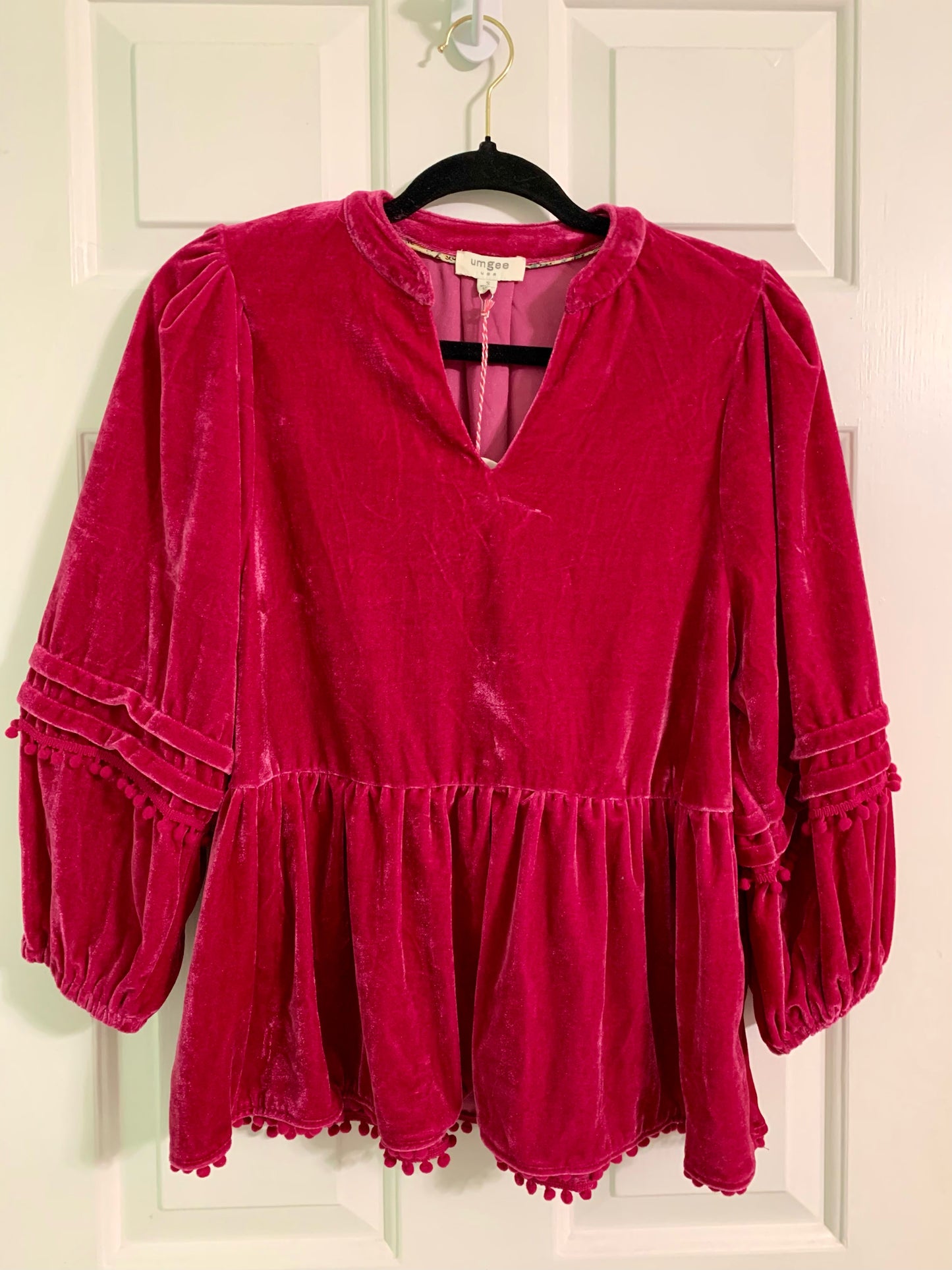 Hot Pink Velvet Top
