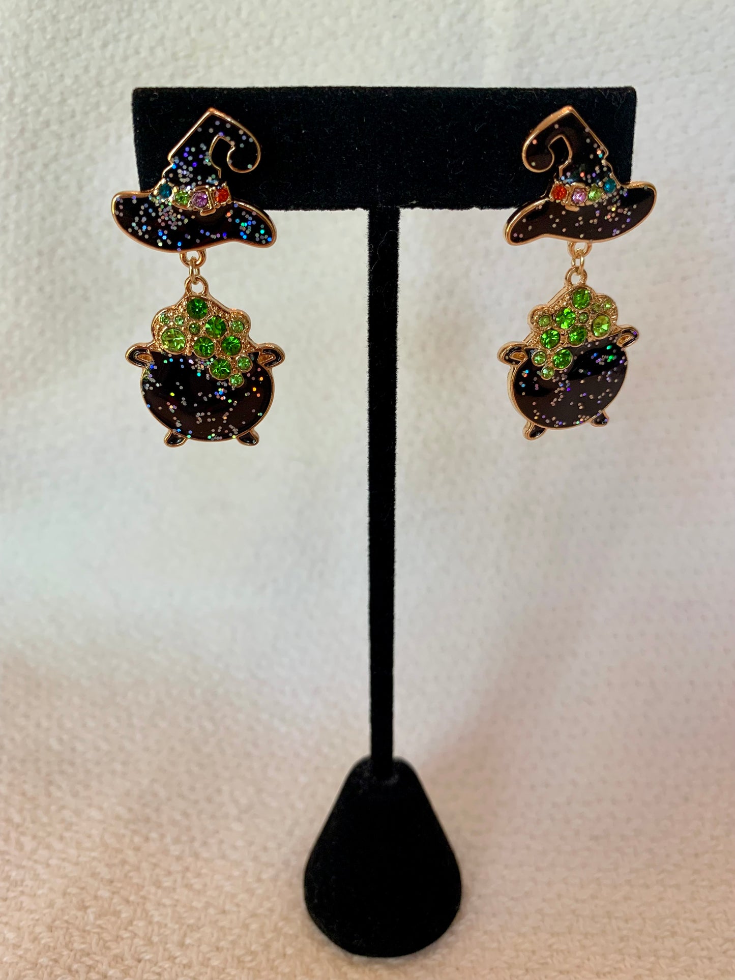 Witches Hat and Cauldron Dangle Earrings