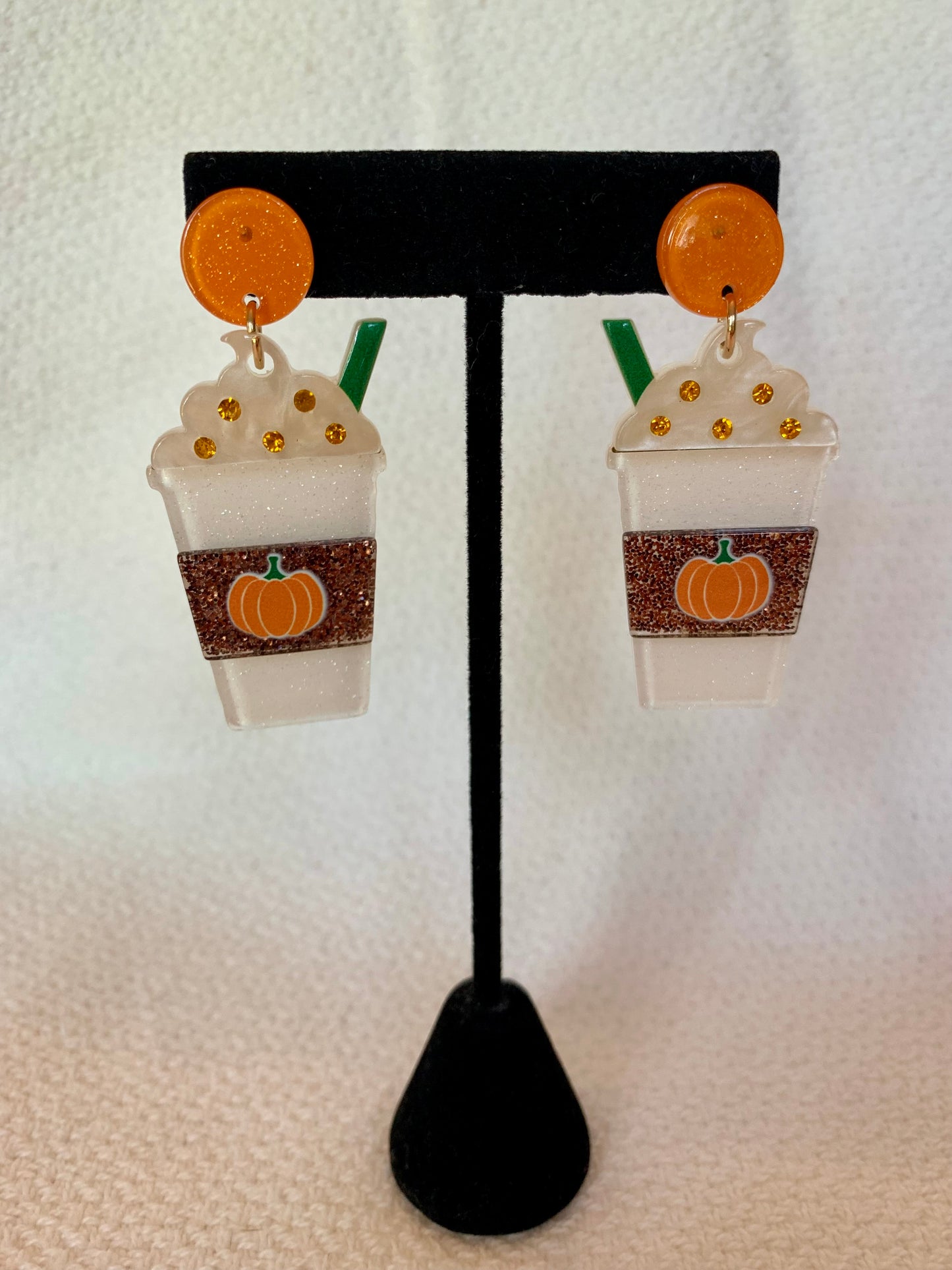 Iced Pumpkin Acrylic Latte Earrings