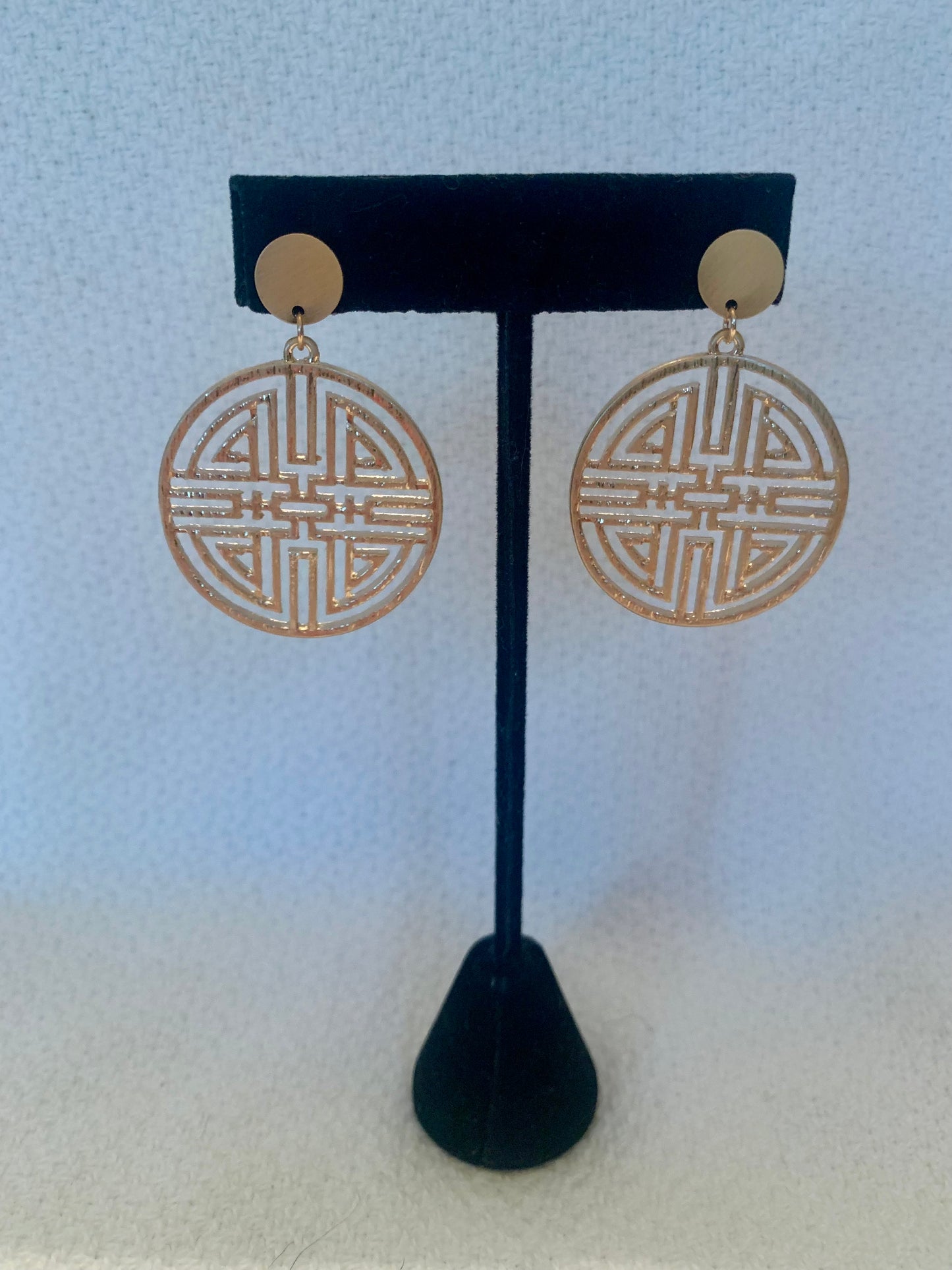 Gold Aztec Dangle Earrings