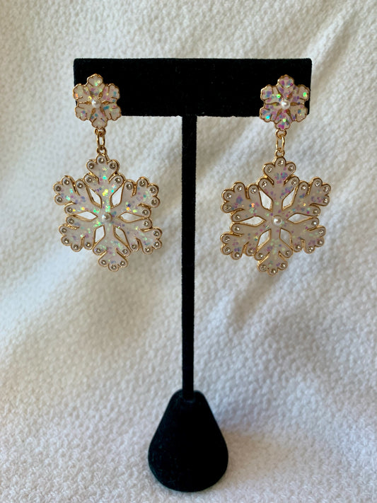 Glitter Snowflake Earrings