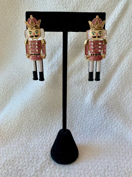 Pink Nutcracker Dangle Earrings