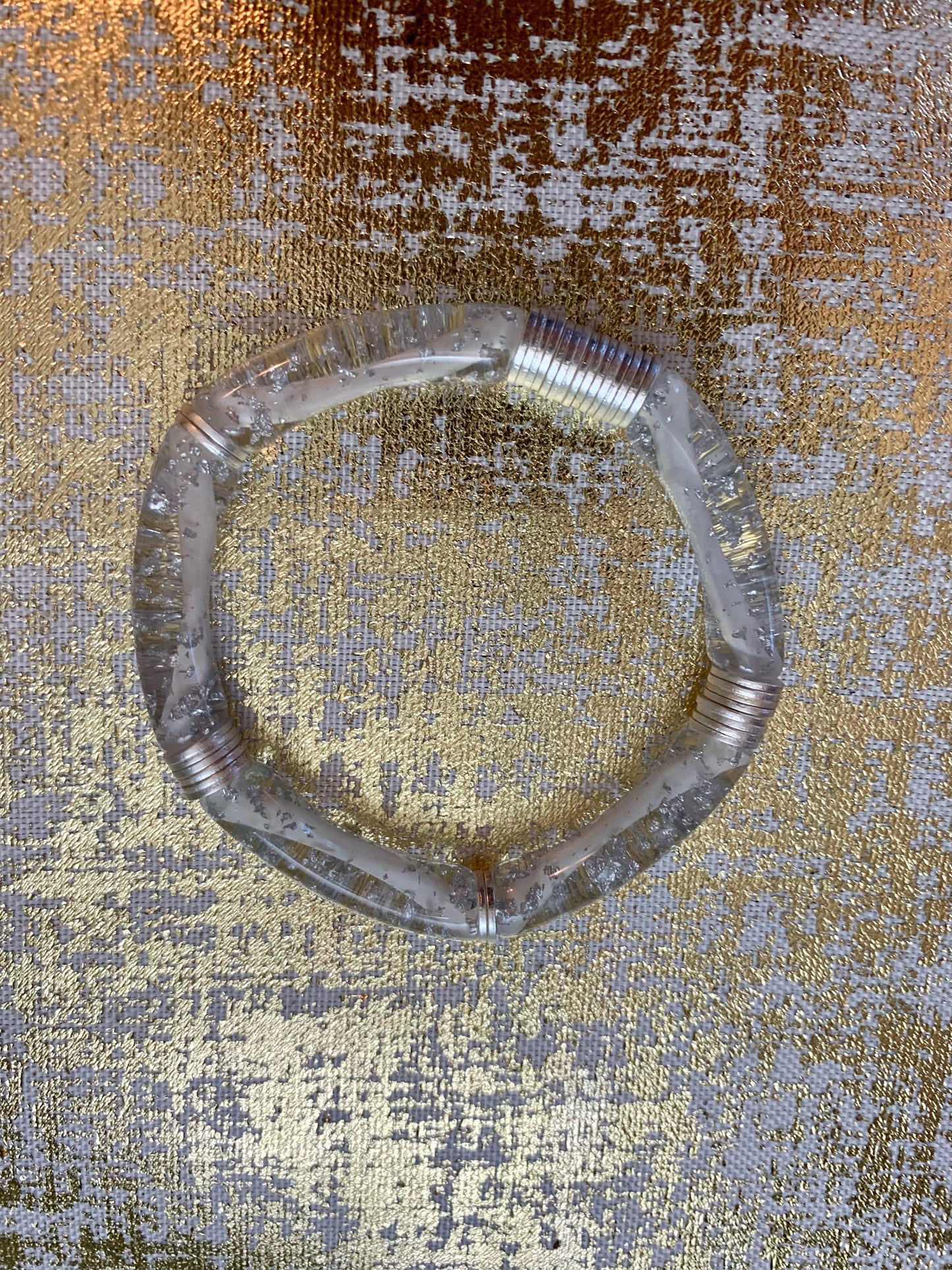 Silver Foil Acrylic Bracelet