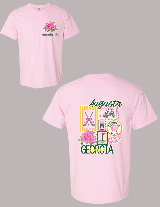 Preppy Pink Golf Augusta Tee