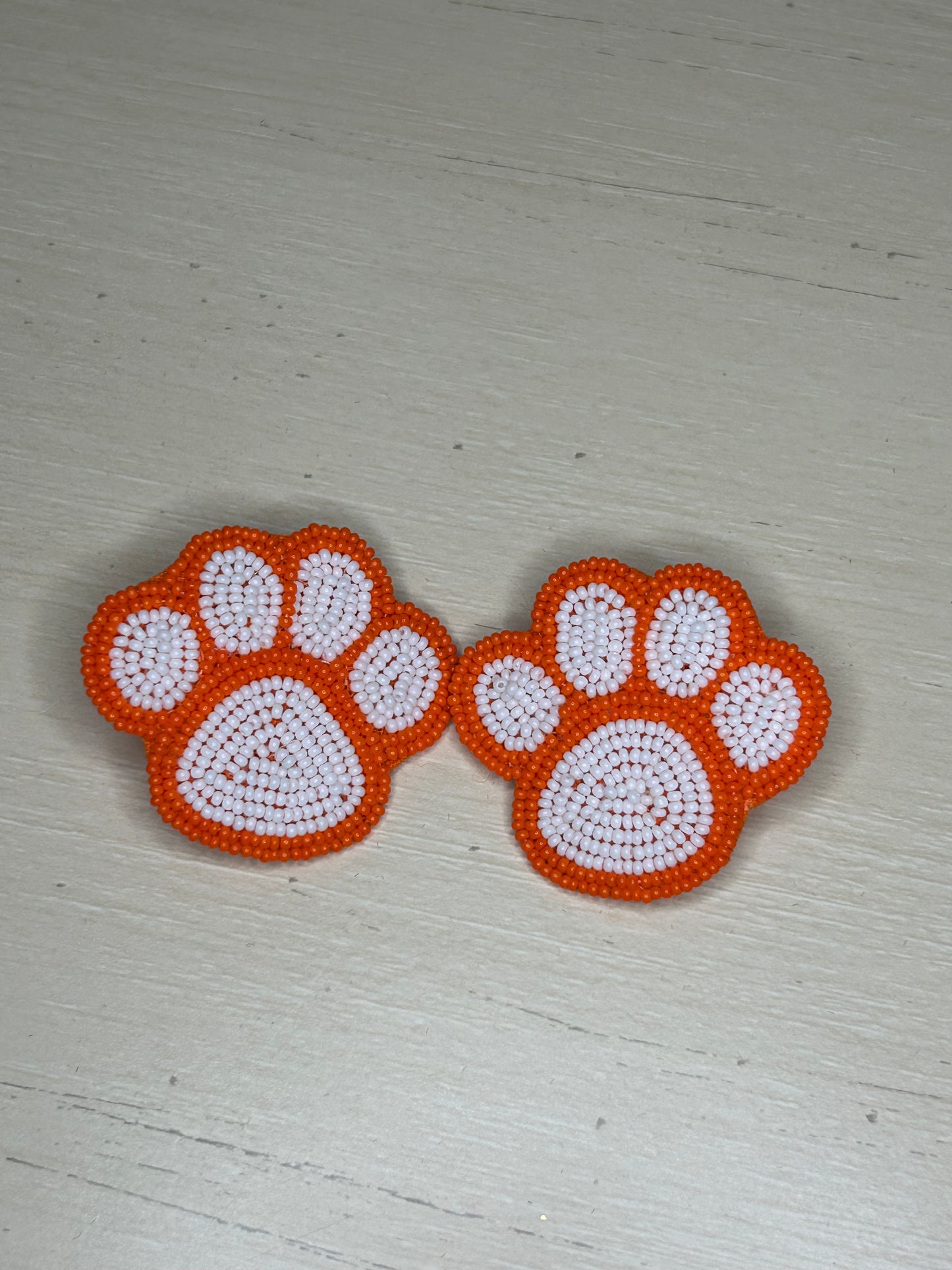 Gameday Beaded Paw Earrings