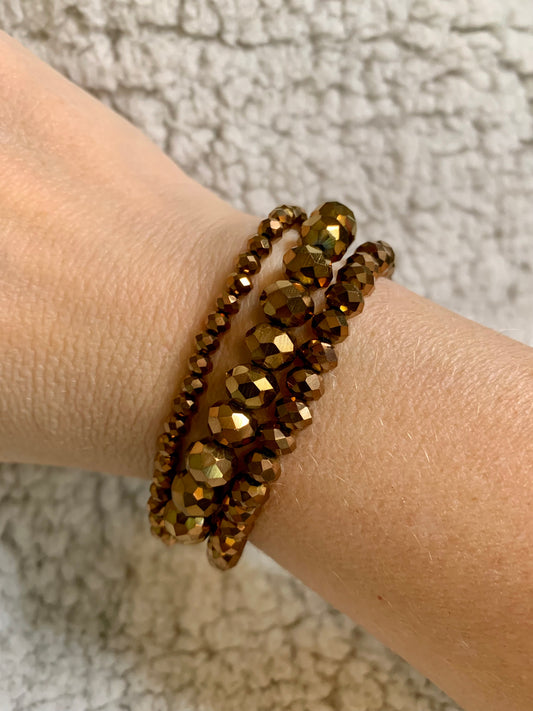 3 Set Stacked Metallic Copper Set