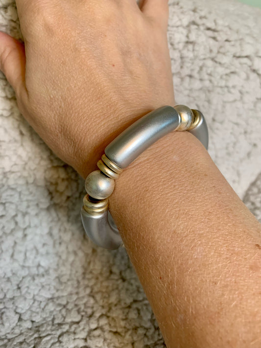 Silver Metallic acrylic Bracelet