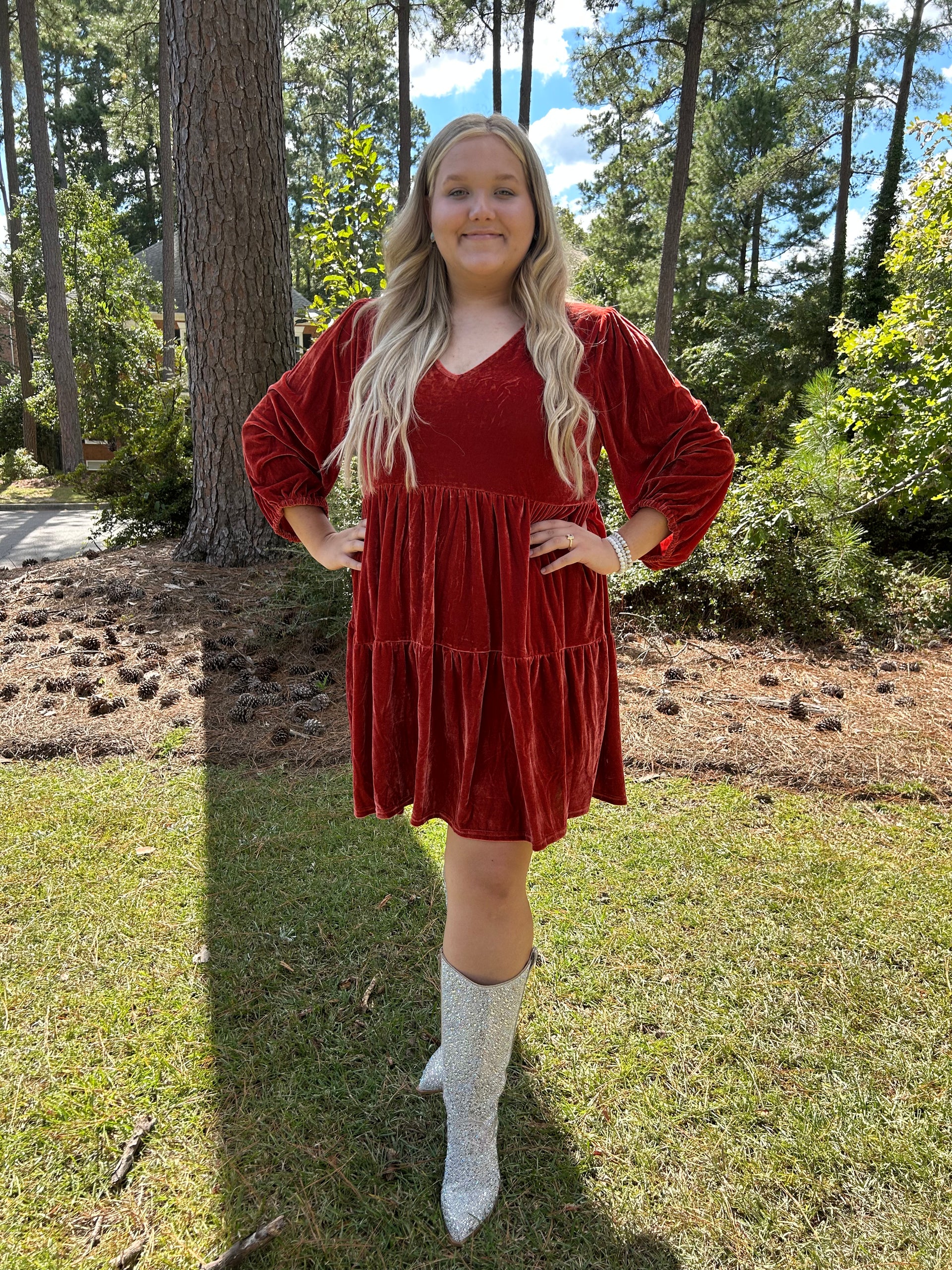 strapless open back dress Burnt Orange Velvet Dress – ItsCandysBoutique
