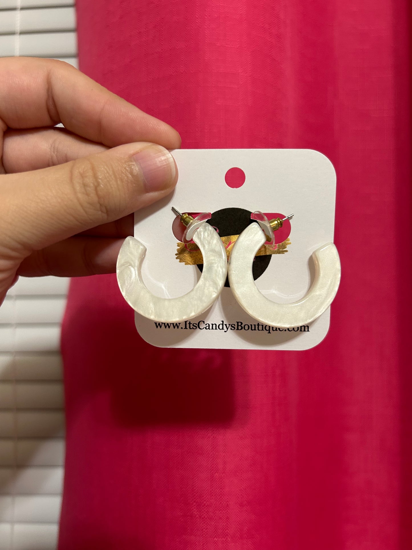 Clear White Acrylic Hoops