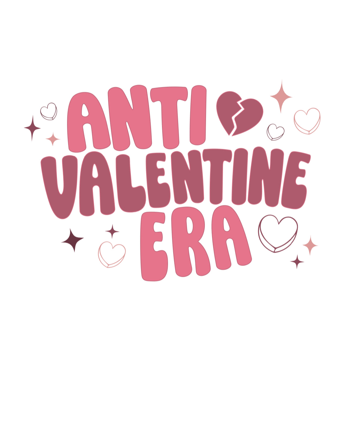 "Anti Valentine Era" Valentine Pullover Design