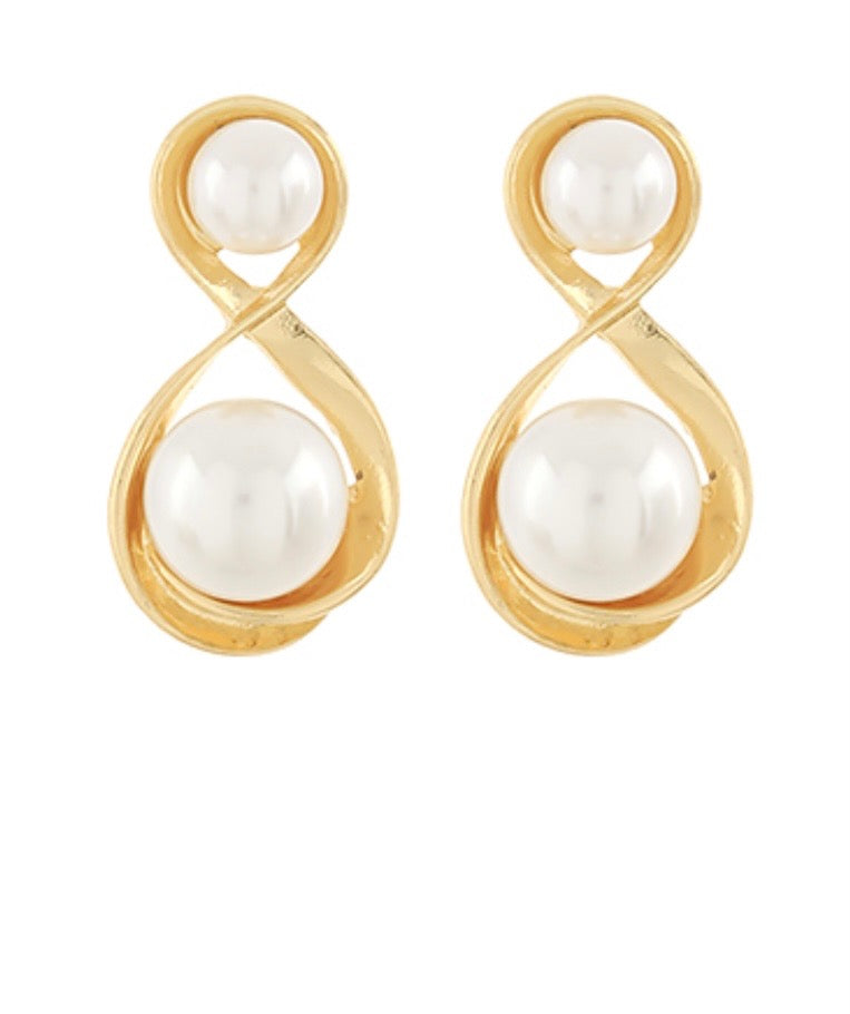 Infinity & Pearl earrings