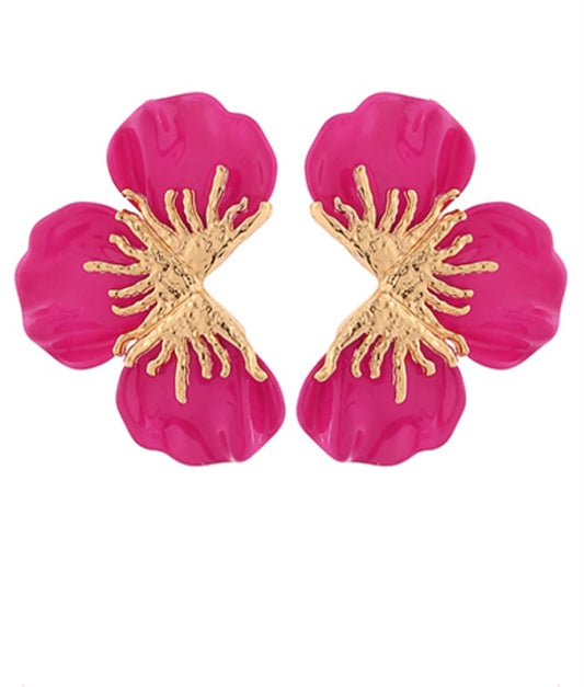 Textured Flower Earrings