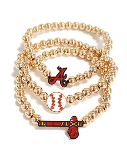 Baseball Themed Beaded Bracelets
