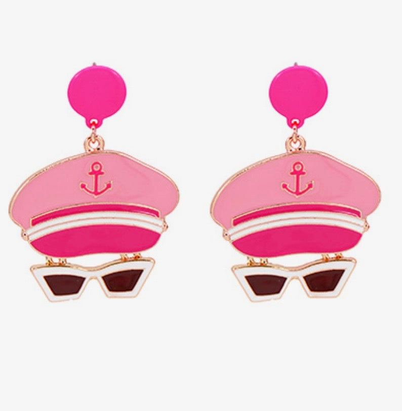 Barbie Marin Cap & Sunglass Dangle Earrings