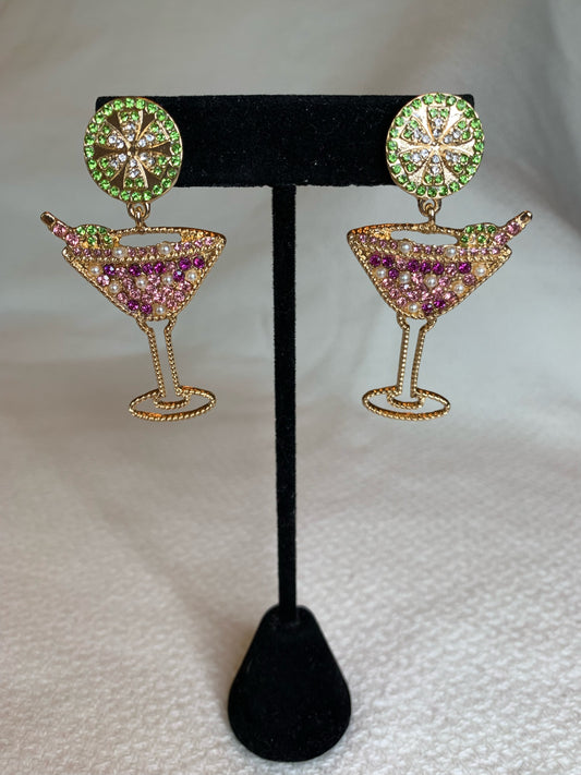 Lime and Cocktail dangle Earrings