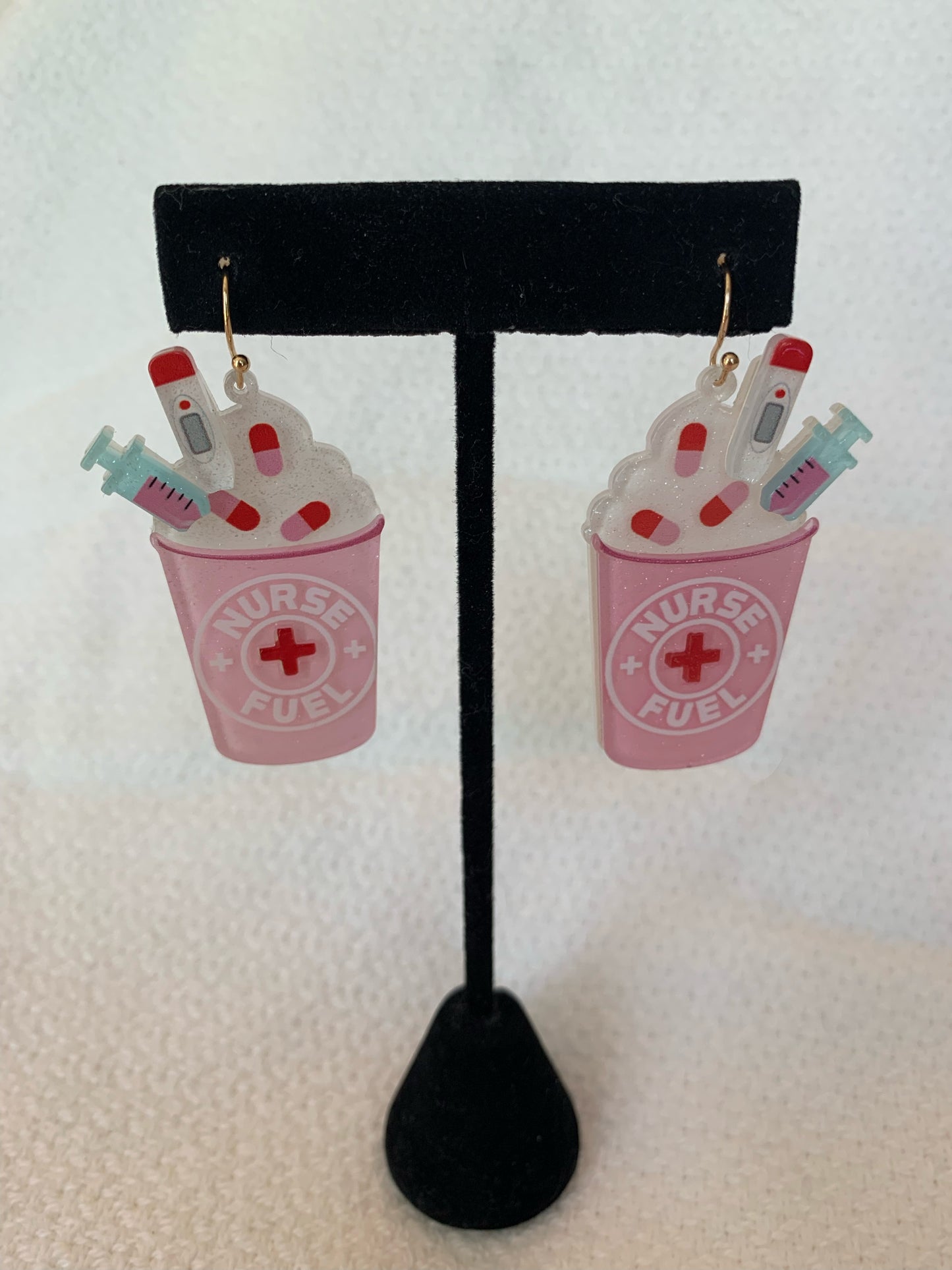 Nurse Latte Fuel Acrylic Earrings