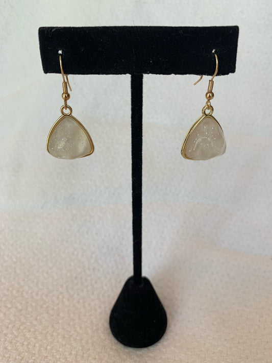 Elegant White Crystal Glitter Stone Drop dangle