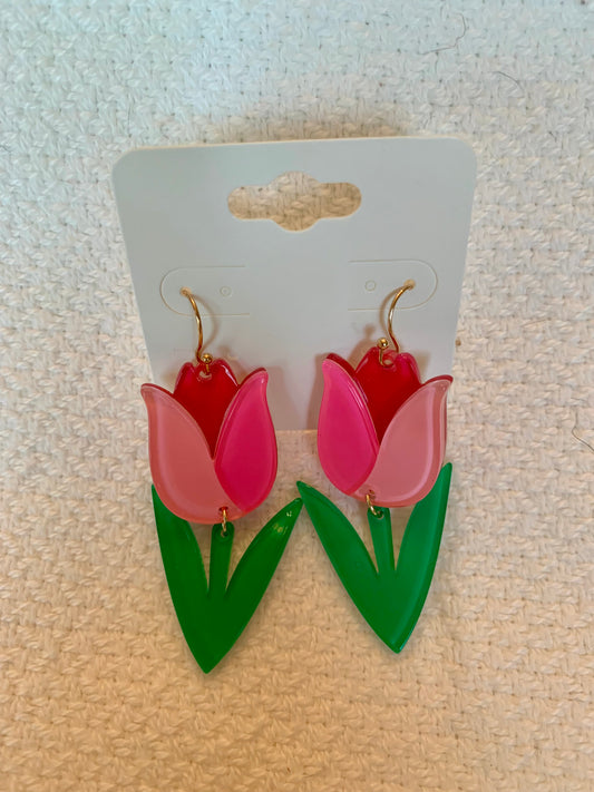 Acrylic Tulip Earrings