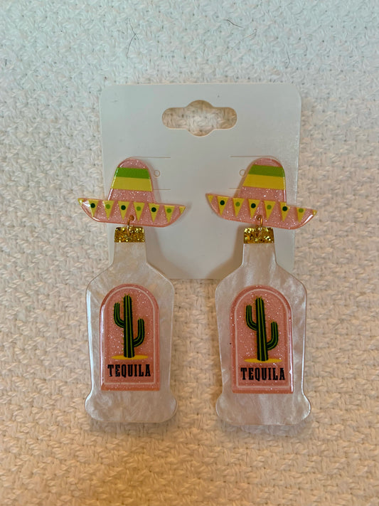 Linked Sombrero & Tequila Earrings