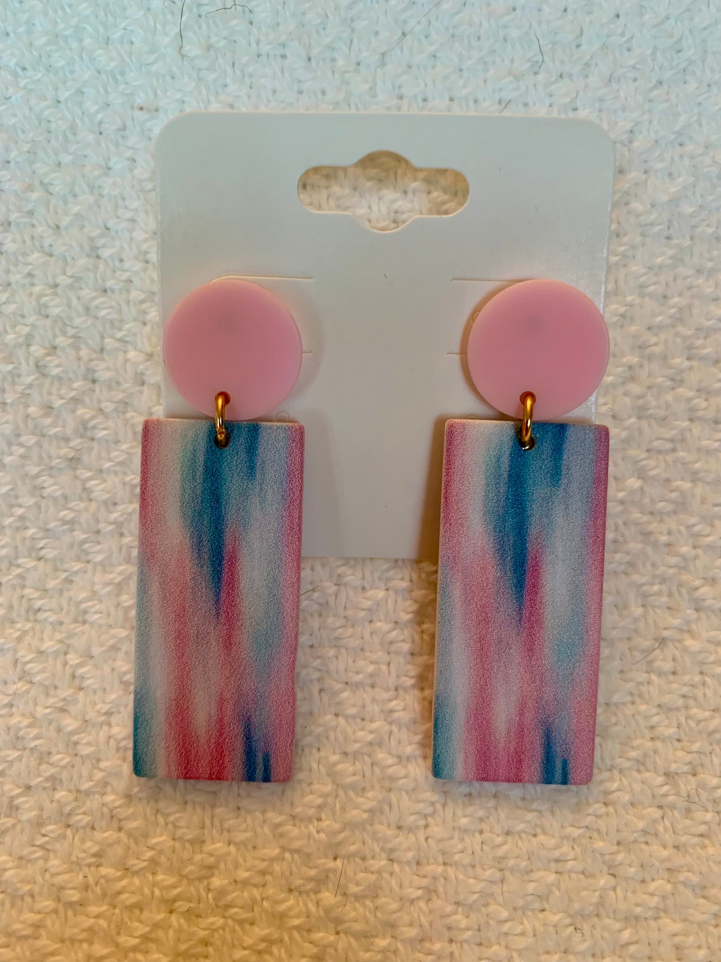 Artistic Print Rectangle Earrings