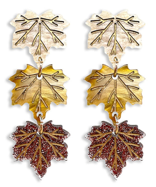3 Leaf Dangle Fall Earrings