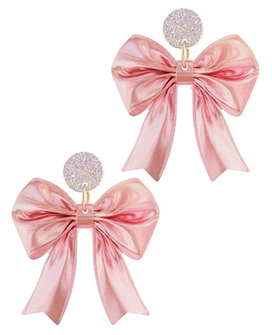 Printed Fabric Styled Bow earrings