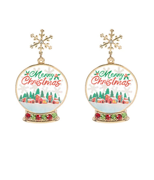 Christmas Snow Globe Earrings