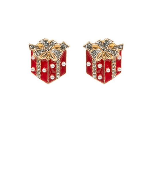 Christmas Gift Box Stud Earrings