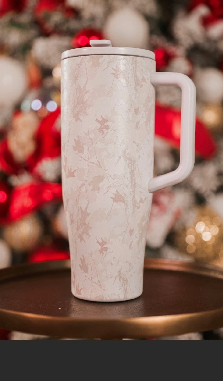 Chloe Camo Sleek Tumbler- White