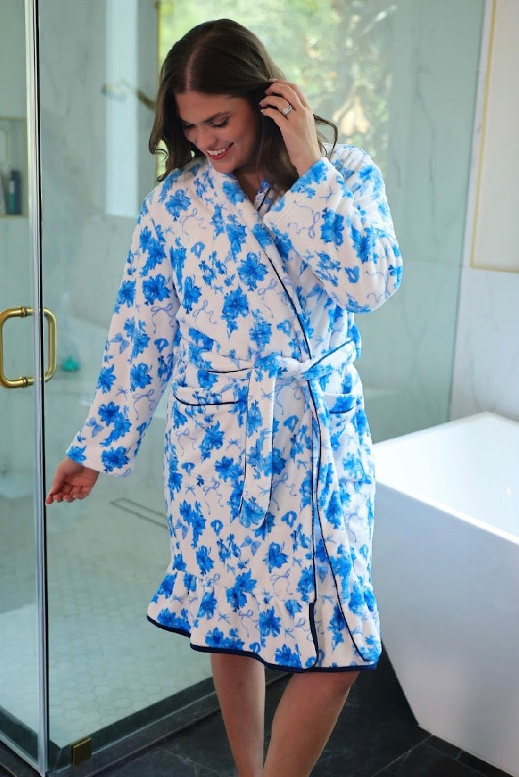 Legacy Lounge Robe- Blue Blossom