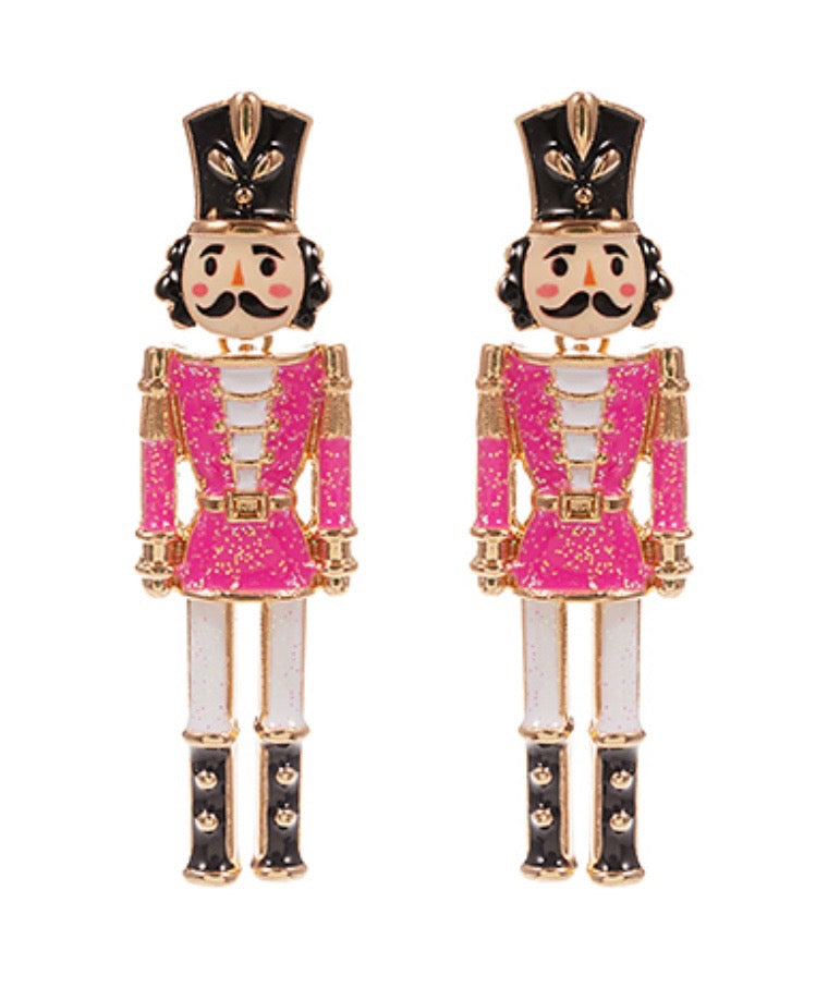 Christmas Nutcracker Enamel Earrings