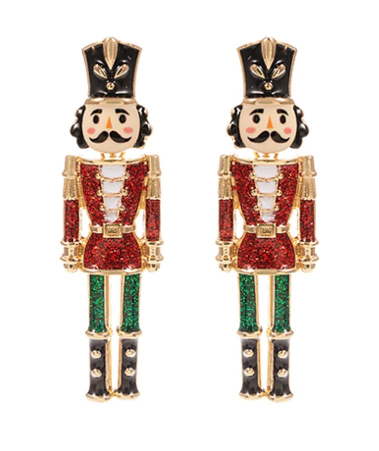 Christmas Nutcracker Enamel Earrings