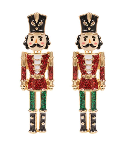 Christmas Nutcracker Enamel Earrings